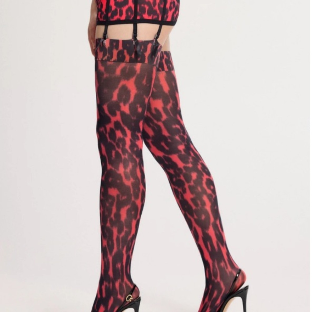 NWT Savage X Fenty CITY KITTY THIGH-HIGH STAY-UP STOCKINGS and GLOVES M/L H69